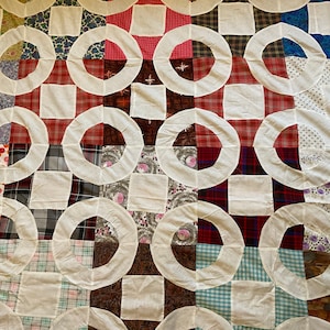 Quilt Top Ready to Sew Vintage 1960s Multicolored Friendship Quilt 63x77