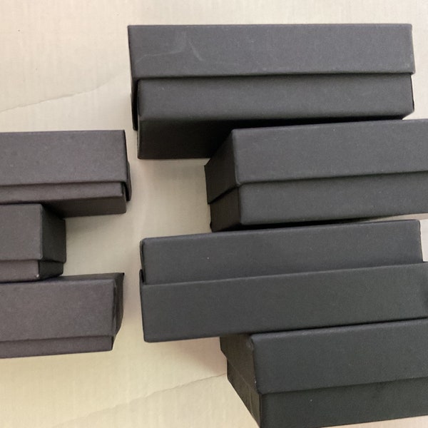 Jewelry Box Cotton Filled Cardboard Black Matte Box 2 Sizes