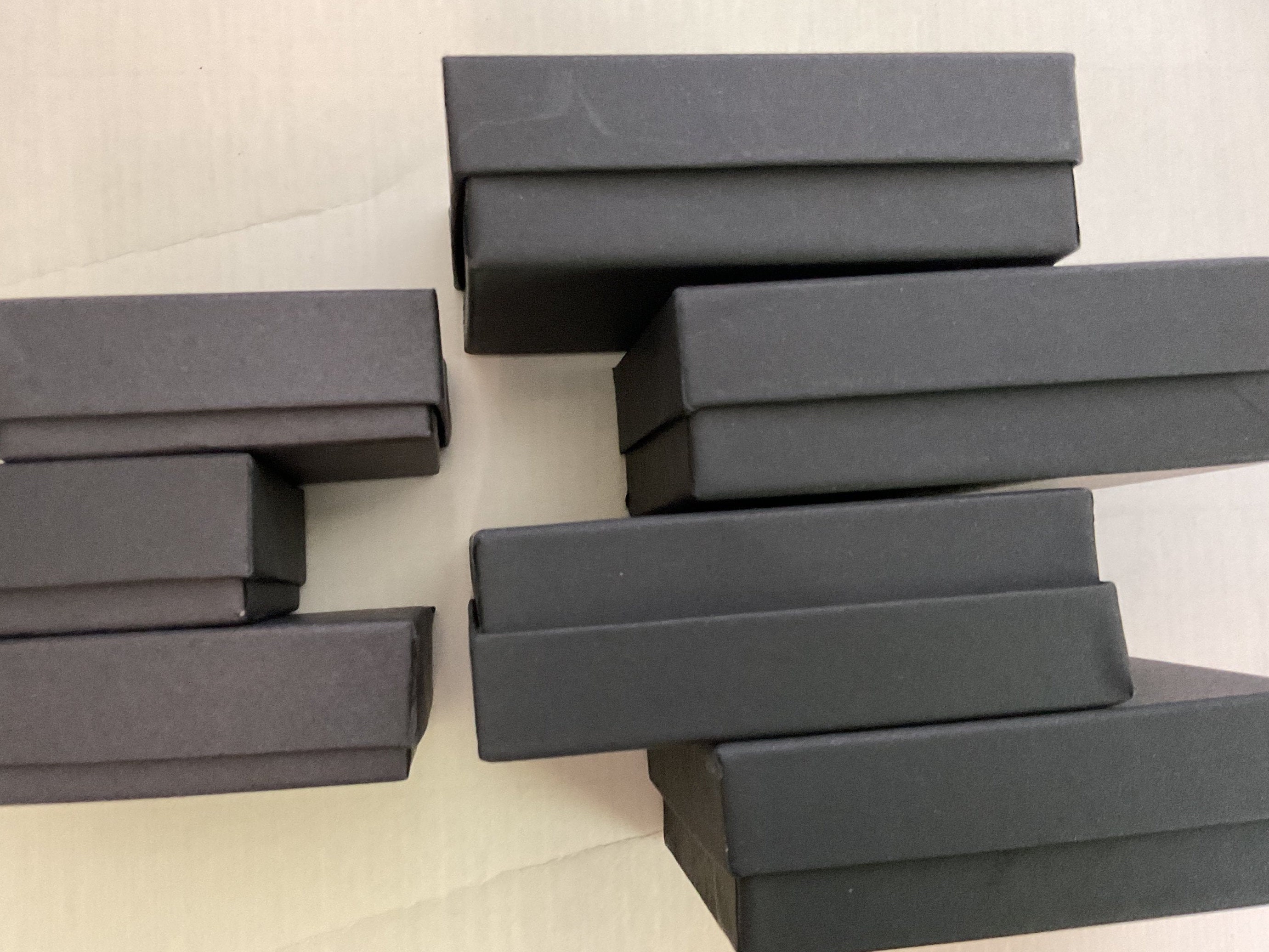 Jewelry Box Cotton Filled Cardboard Black Matte Box 2 Sizes Etsy