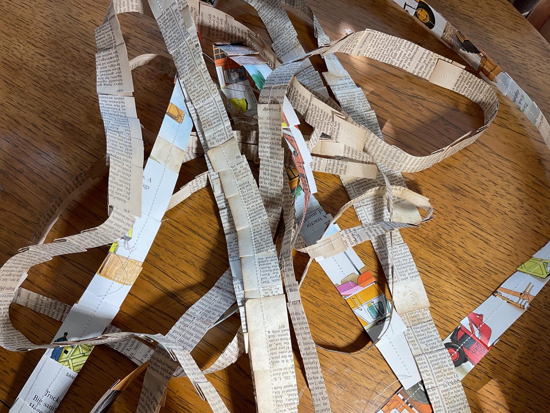 Aged Book Page Paper Ruffles: Mixed Media, Journals, Card Making - Etsy