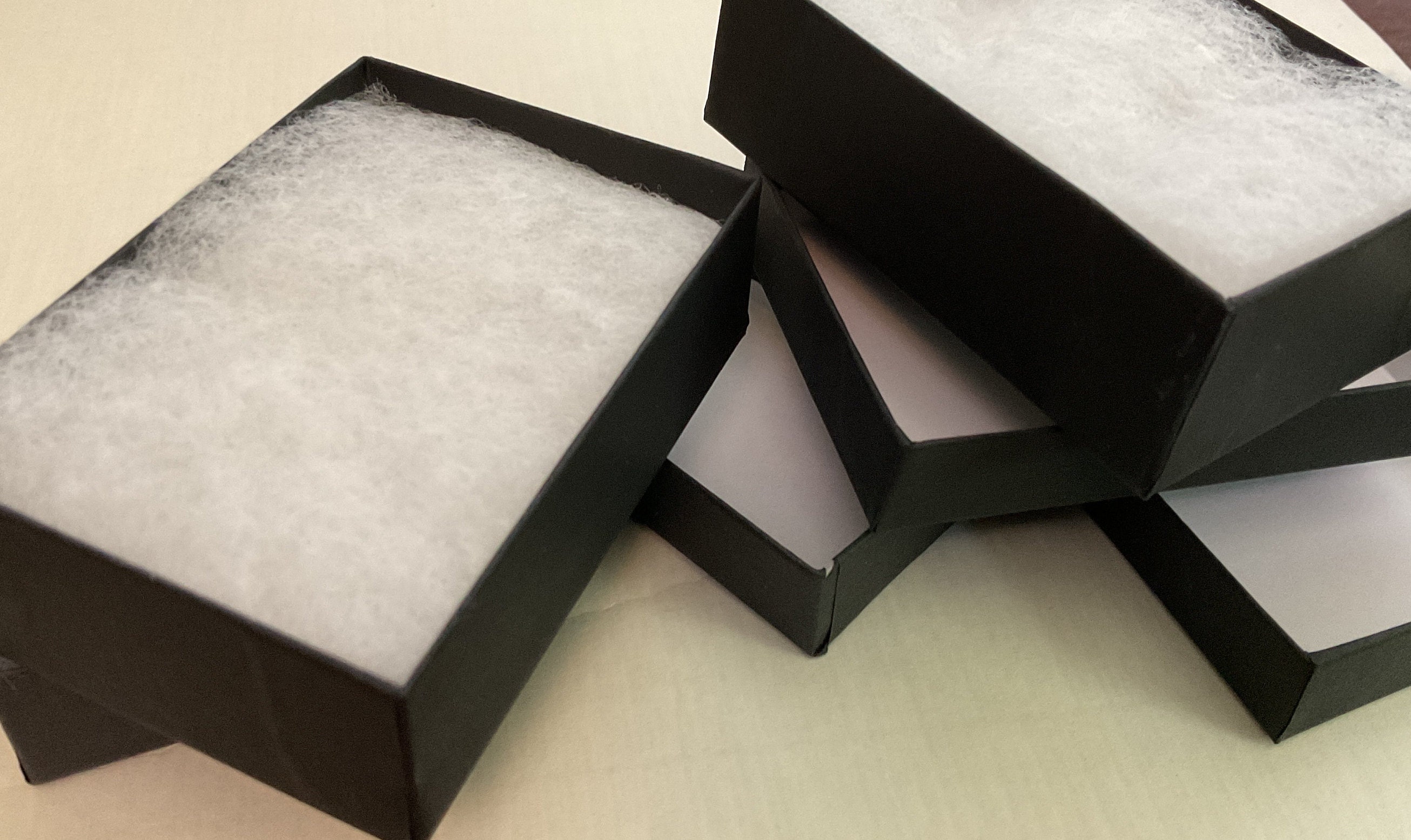 Jewelry Box Cotton Filled Cardboard Black Matte Box 2 Sizes Etsy