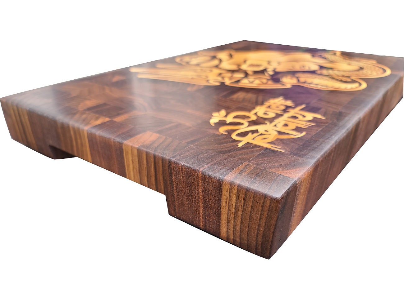 Shiva Cutting Board. Custom Inlay Cutting Board. Chopping Block. Maha