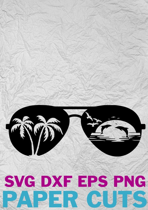 Download Beach Sun Glasses Sunset Palm Trees Digital Download Etsy