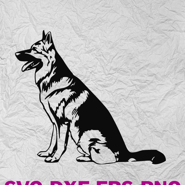 German Shepherd - Dog  - Digital Download - svg dxf png eps