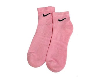 LIGHT PINK ANKLE - Official Nike Dyed Socks - Hand Crew Socks Tye Dye Nike Hypebeast Rare Quality Socks Cotton Professionally Dyed Colors