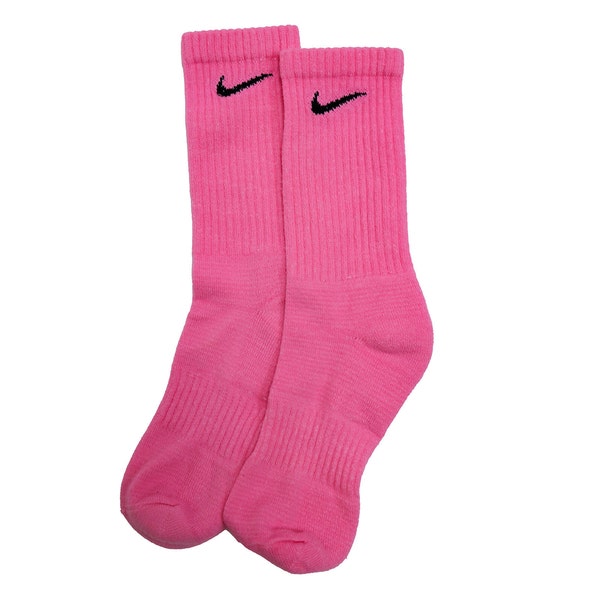 HOT PINK - Official Nike Dyed Socks - Hand Crew Socks Tye Dye Nike Hypebeast Rare Quality Socks Cotton Professionally Dyed Colors Goods