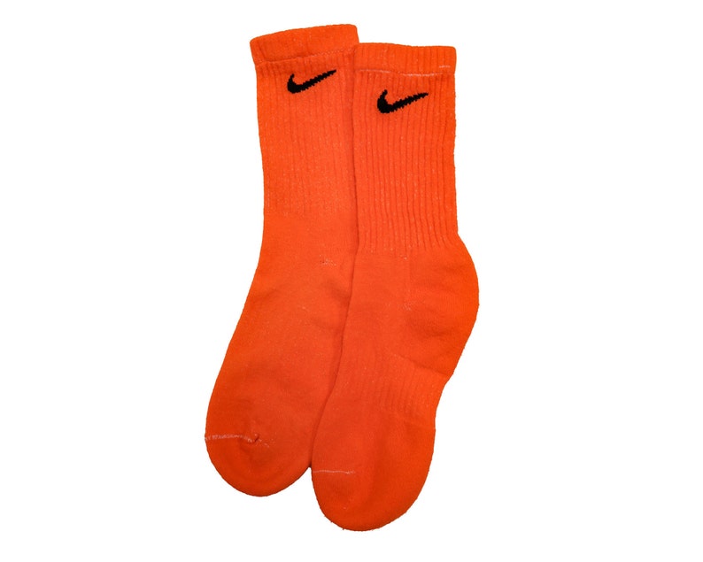 NIKE ORANGE Official Nike Dyed Socks Hand Crew Socks Tye Etsy