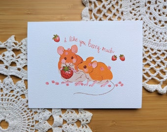 I Like You Berry Much Greeting Card (Blank Inside)
