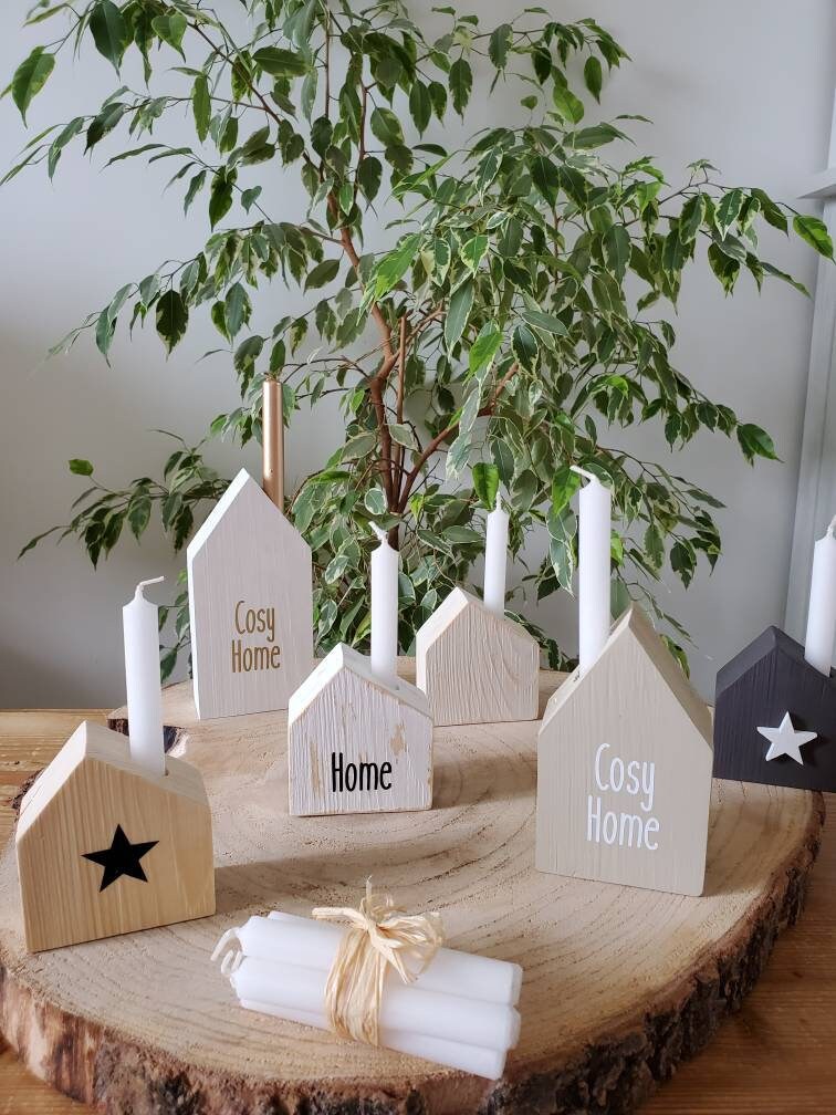 Lux Lot de 3 Maisons Bougeoirs.