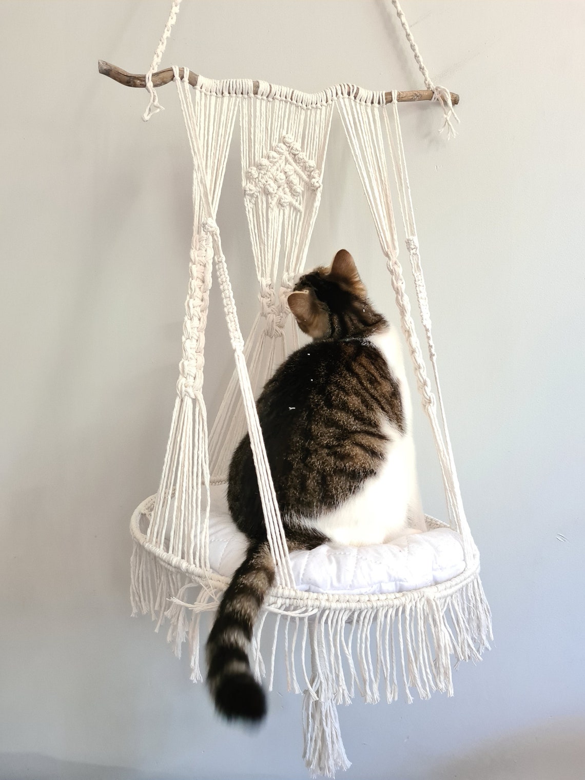 Handcrafted Cat Bed Boho Cat Hammock Macrame Cat Swing Vegan Etsy