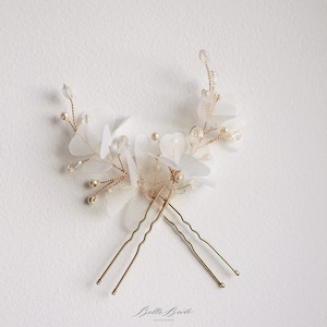 Flower hair pins, set of hair accessories, boho bridal pin