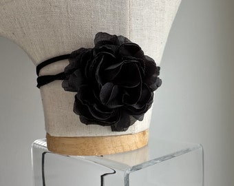 4 Collane Floreali Vintage Donna - Girocollo In Tessuto Nero E Bianco Con Rose, Regolabile, Boho Per Sposa E Compleanno - 6