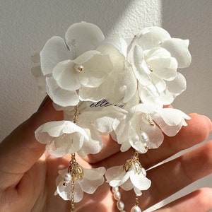 Cloth flower earrings best sale