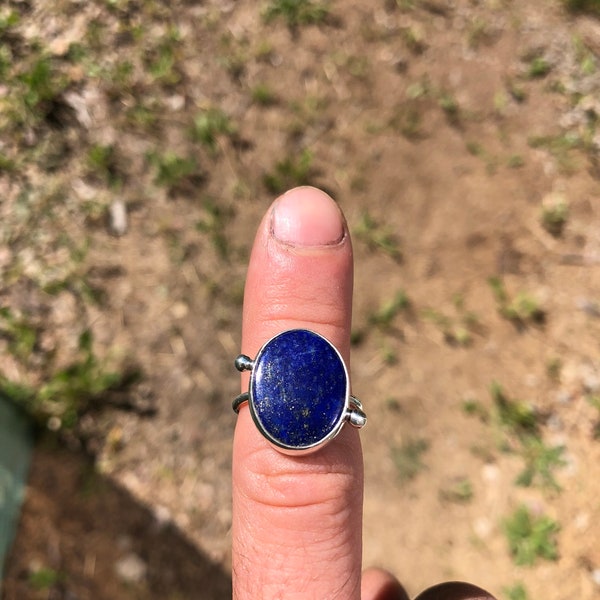 Bague argent 925 lapis-lazuli taille 57