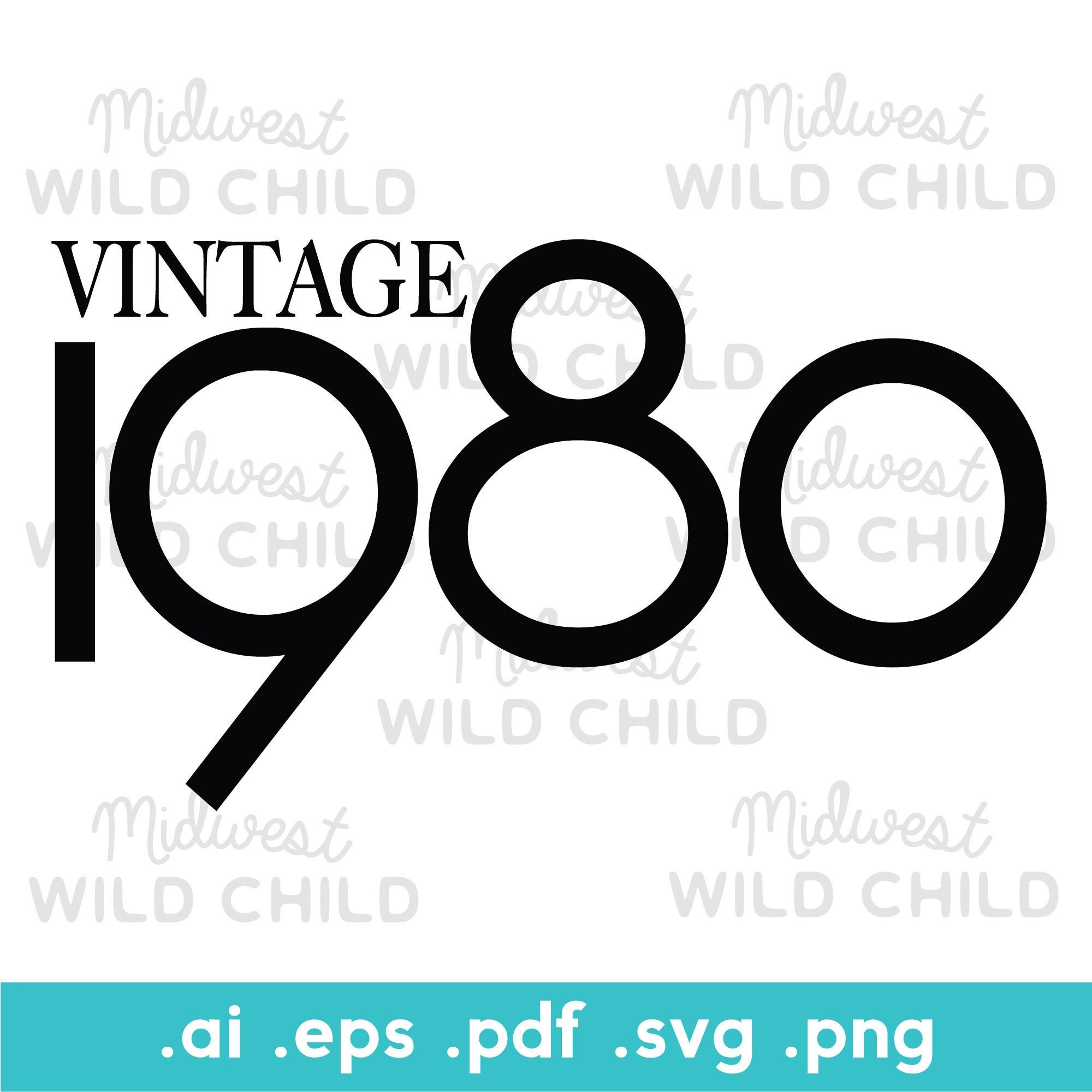 Download Vintage 1980 svg Personalized Birthday graphic 39th svg | Etsy