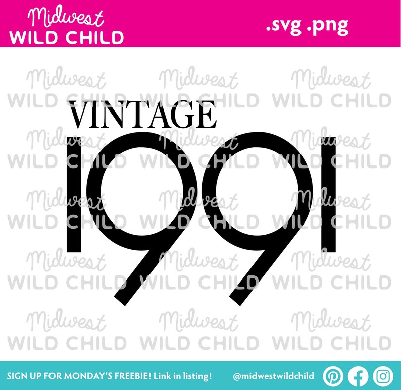 Download Vintage 1991 svg Personalized Birthday graphic 29th svg | Etsy