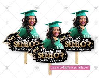 Personalized stick fans, Customized 9 inch Graduation fans, Church Fans, Sorority Fans, Memorial Fans, Foldable Fans, Big Head fans,
