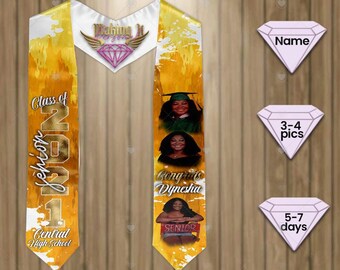 Personalized graduation Stole, Custom All over graduation stole, Picture graduation stole, custom graduation stole, Grad Szn 2021, grad 2021