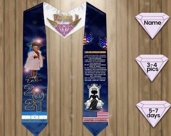 Personalized graduation Stole, Custom All over graduation stole, Picture graduation stole, custom graduation stole, Grad Szn 2021, grad 2021