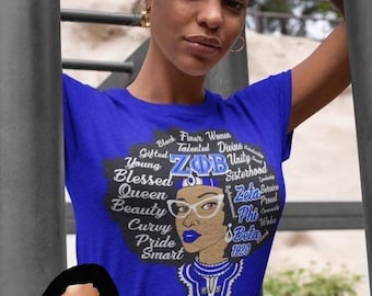 Zeta Phi Beta, Z Phi B tshirt, ZPhiB custom tee, ZPhiB custom tshirt, ZPhiB lady with words tee, Z Phi B personalized shirt, 1920