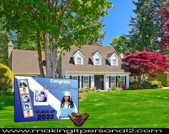 Graduation yard signs, Custom graduation signs, class of 2022 yard sign, graduation banner, yard announcements, senior banner, card my yard