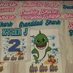 Shark verjaardag shirts, haai bundel, haai familie tshirts, Shark verjaardag jongen shirt, haai Doo Doo Doo, baby haai, Mama haai, Daddy Shark