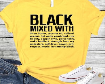 Black mixed with shirts, customized graphic tee, black mixed with tshirt, women black mixed with tshirts, women personalized tee