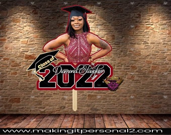 Personalized stick fans, Customized 9 inch Graduation fans, Church Fans, Sorority Fans, Memorial Fans, Foldable Fans, Big Head fans,