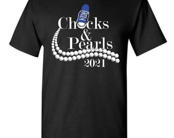 Chucks and Pearls 2021, Inauguration 2021, Kamala Harris tee, Vice President, Pearls and Chucks for Harris