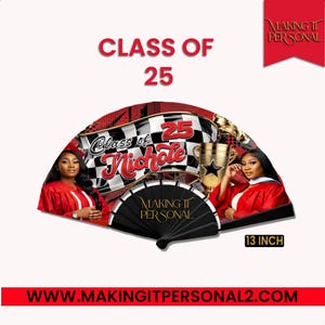 Class of 25 clack fan, custom clack fan, wedding, anniversaries, graduation, trail ride clack fans, outdoor event foldable clack fan