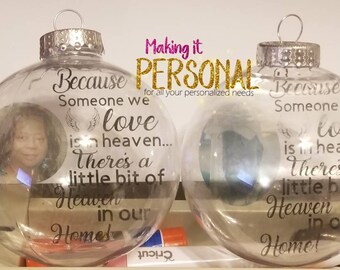 Floating Memorial Ornaments, In memory of ornaments, family loss, memorial ornament, heaven, wings, Christmas ornament