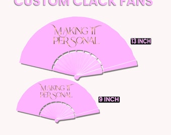 Print Ready Custom clack fan, wedding, anniversaries, graduation, trail ride clack fans, outdoor event foldable clack fan