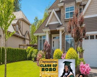 Graduation yard signs, Custom graduation signs, class of 2020 yard sign, graduation banner, yard announcements, senior banner, card my yard