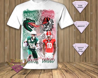 House Divided team spirit shirt, customized team mascots, falcons tshirt, High school football tshirts, personalized team tshirts