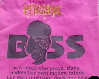 Boss Lady T-shirt, she slays tee, she minds her business tee, trust God for the rest tee