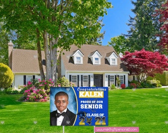 Graduation yard signs, Custom graduation signs, class of 2022 yard sign, graduation banner, yard announcements, senior banner, card my yard