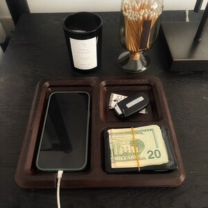 Handmade Wenge Wood Catch-All Tray - Perfect for Desk, Dresser, or Nightstand