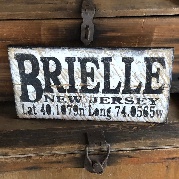 Brielle New Jersey House GPS Sign, Unique Jersey Shore Gift Idea, GPS Custom Sign,  Unique Beach Wall Decor, Brielle Memorabilia Wall Decor