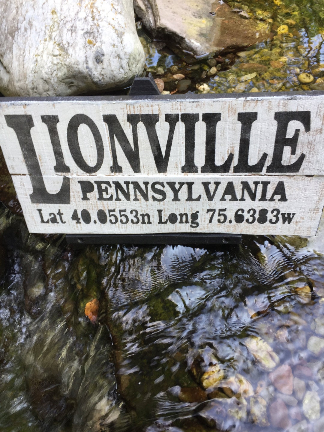Lionville Pennsylvania Sign Latitude Longitude Sign Town Etsy