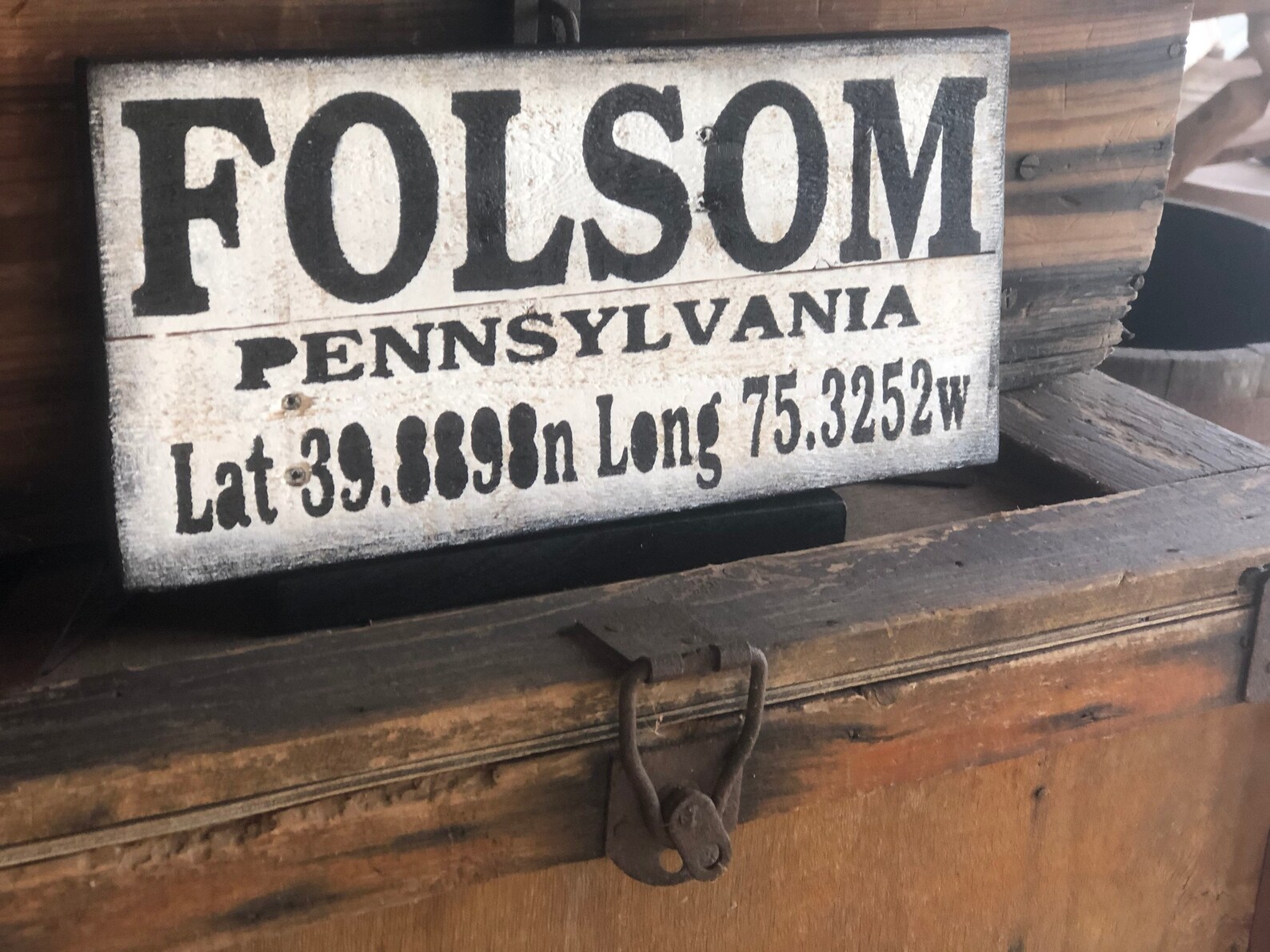 Folsom Pennsylvania Sign Latitude Longitude Sign Town Sign Etsy