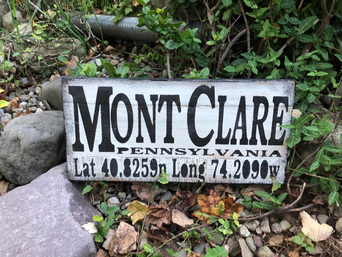 Mont Clare Pennsylvania Sign Latitude Longitude Sign GPS Etsy