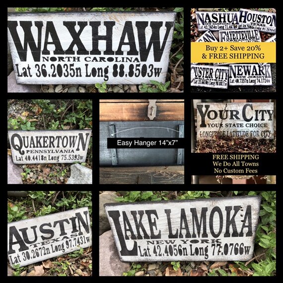 Military Gift Unique Deployment Gift Idea Unique Veteran Memorabilia Gift Unique Soldier Hometown GPS Gift Latitude Longitude Town Sign