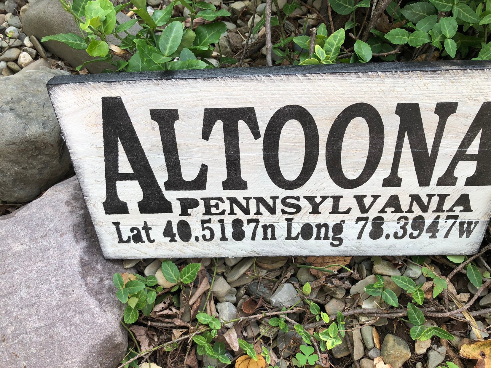 Altoona Pennsylvania Sign Latitude Longitude Sign Town Sign Etsy