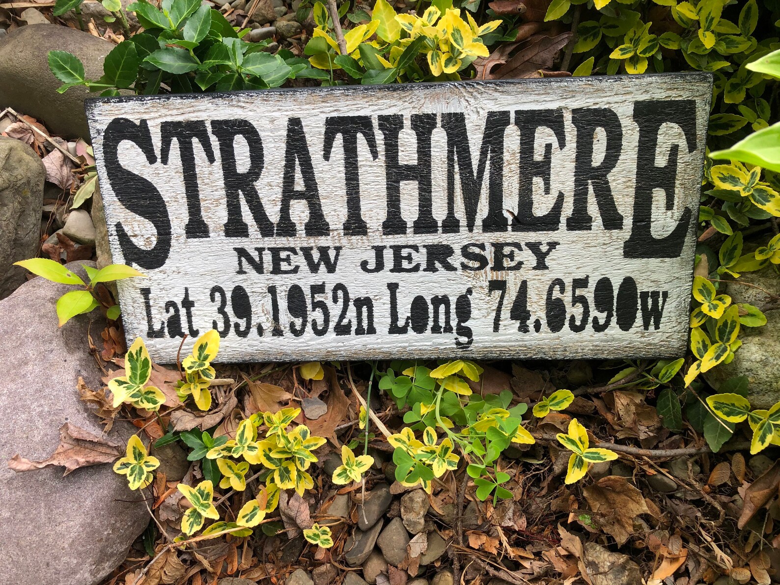 Strathmere New Jersey Sign Latitude Longitude Sign Unique Etsy New