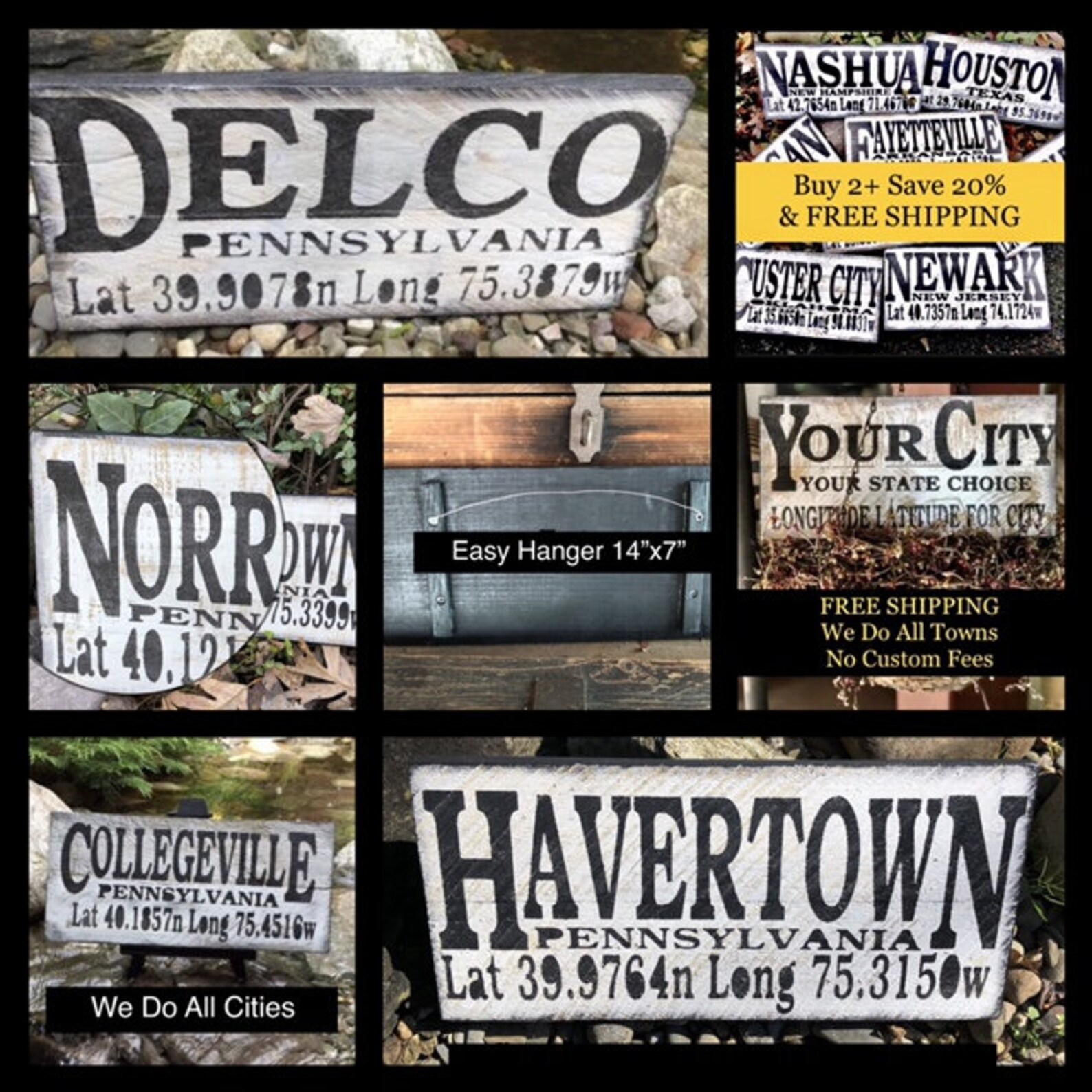 Toby Farms Pennsylvania Sign Latitude Longitude Sign Town Etsy