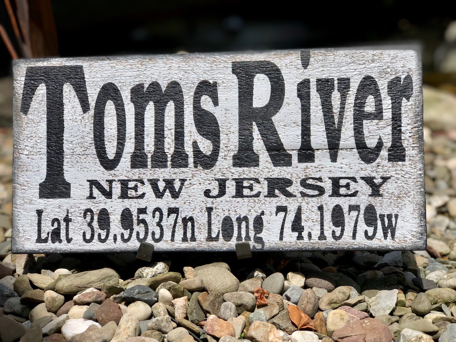 Toms River New Jersey Unique Memorabilia Beach Sign Latitude Etsy