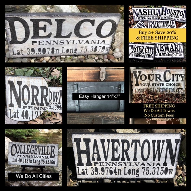 South Coventry Pennsylvania Sign Latitude Longitude Sign Etsy