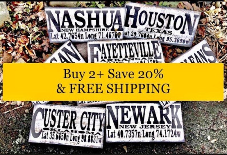Military Gift Unique Deployment Gift Idea Unique Veteran Memorabilia Gift Unique Soldier Hometown GPS Gift Latitude Longitude Town Sign