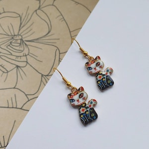 Neko Cat Cute Kawaii Cat Charm Earrings for Pierced Ears