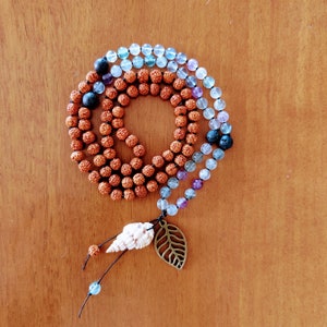 Mala NATURAL FUSION Fluorit // Rudraksha // Lavastein